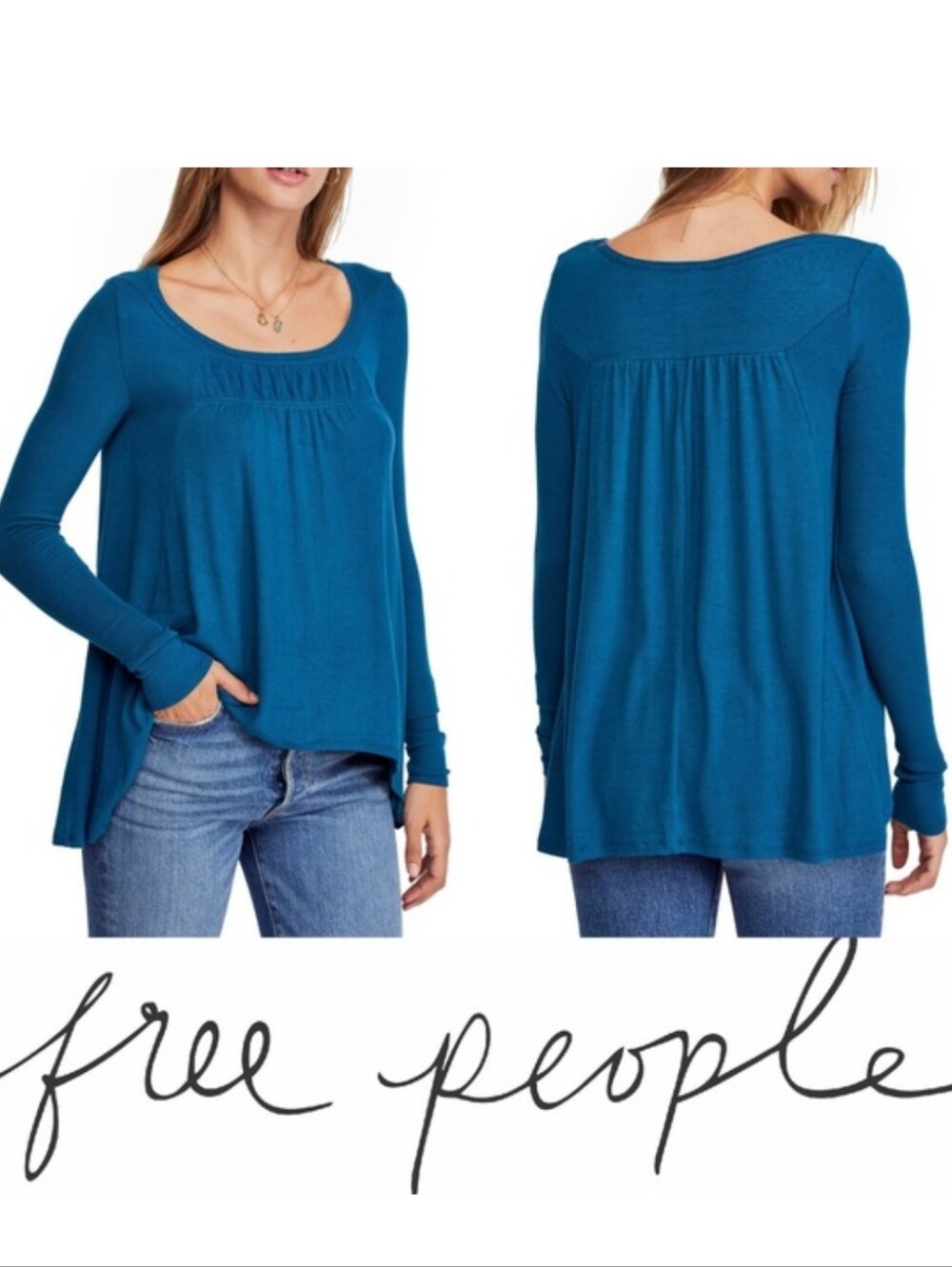 Free People Love Valley Long Sleeve in Aqua